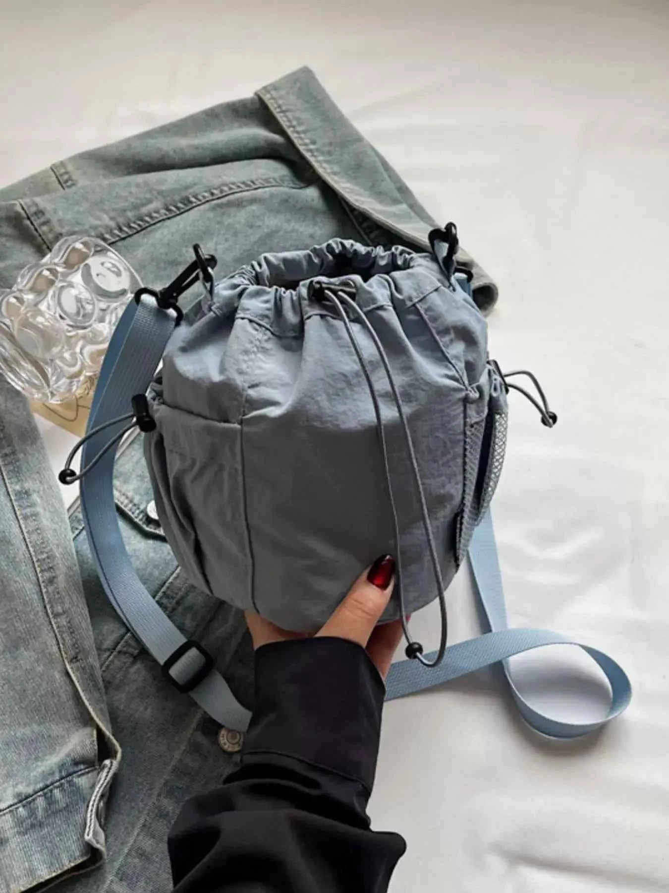 Drawstring Bucket Crossbody Bag