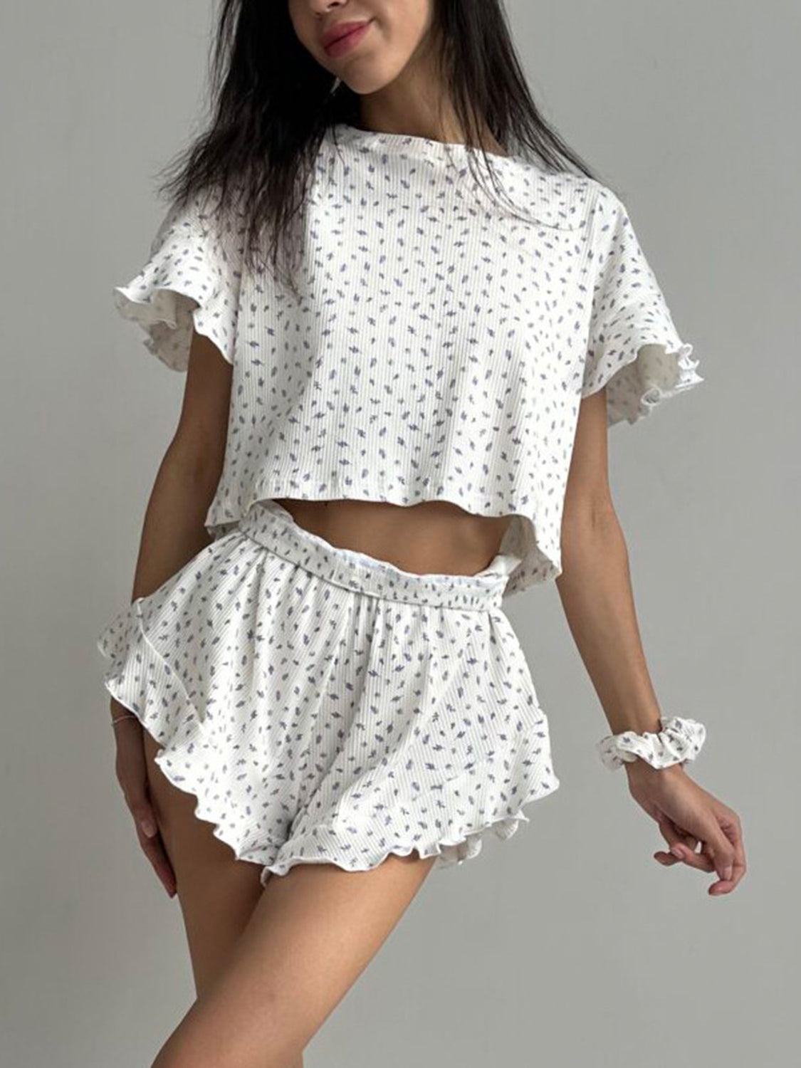 Printed Round Neck Top and Shorts Set | Sugarz Chique Boutique
