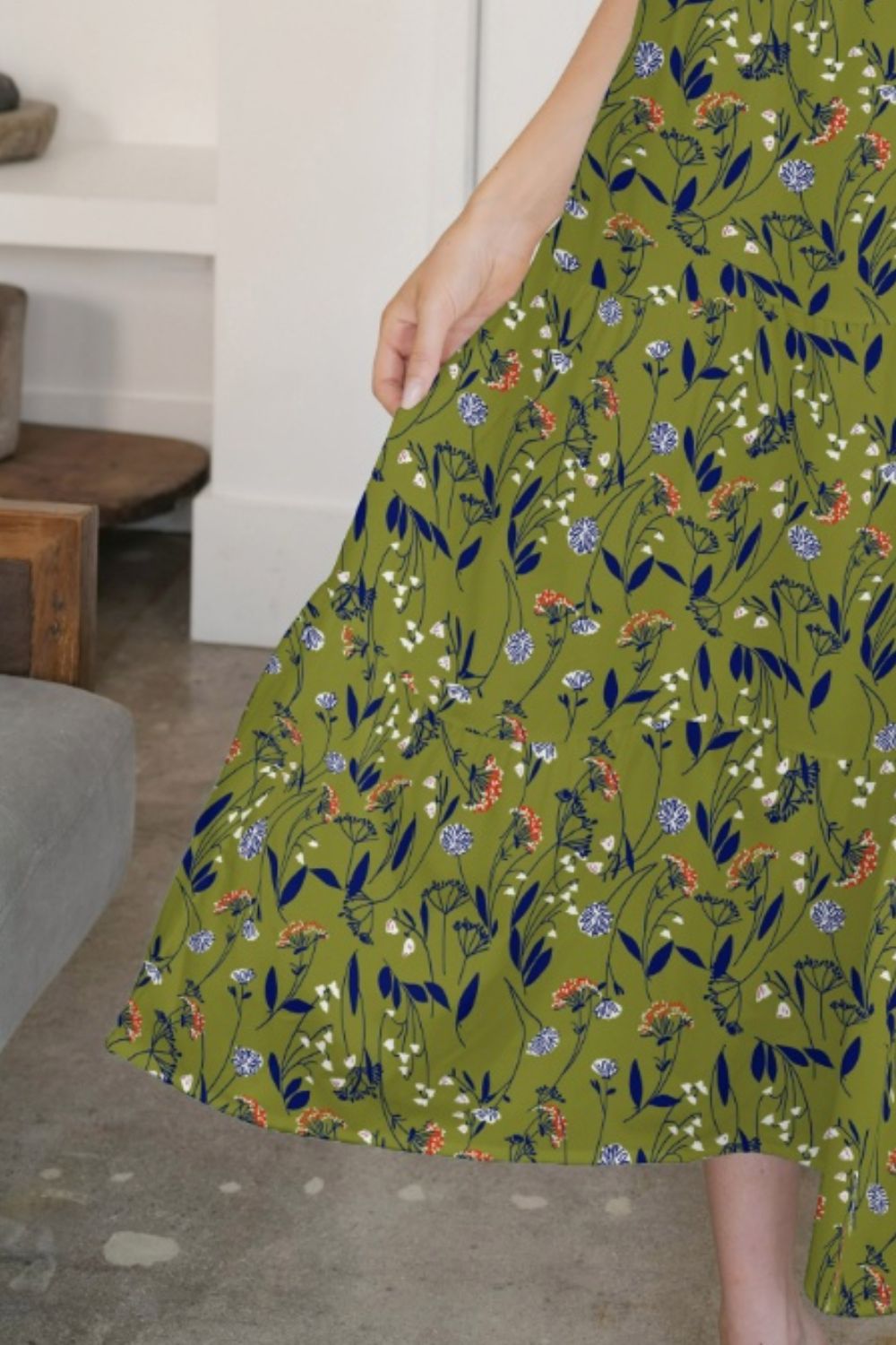 FAM-FAM Tiered Printed V-Neck Sleeveless Dress | Sugarz Chique Boutique