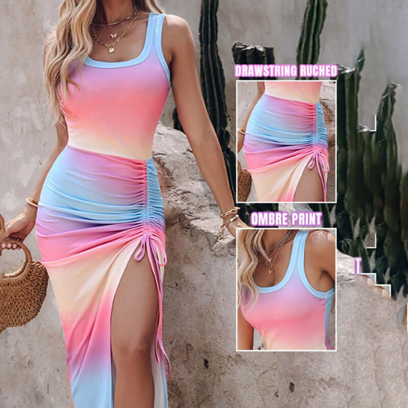 sleeveless bodycon dress –