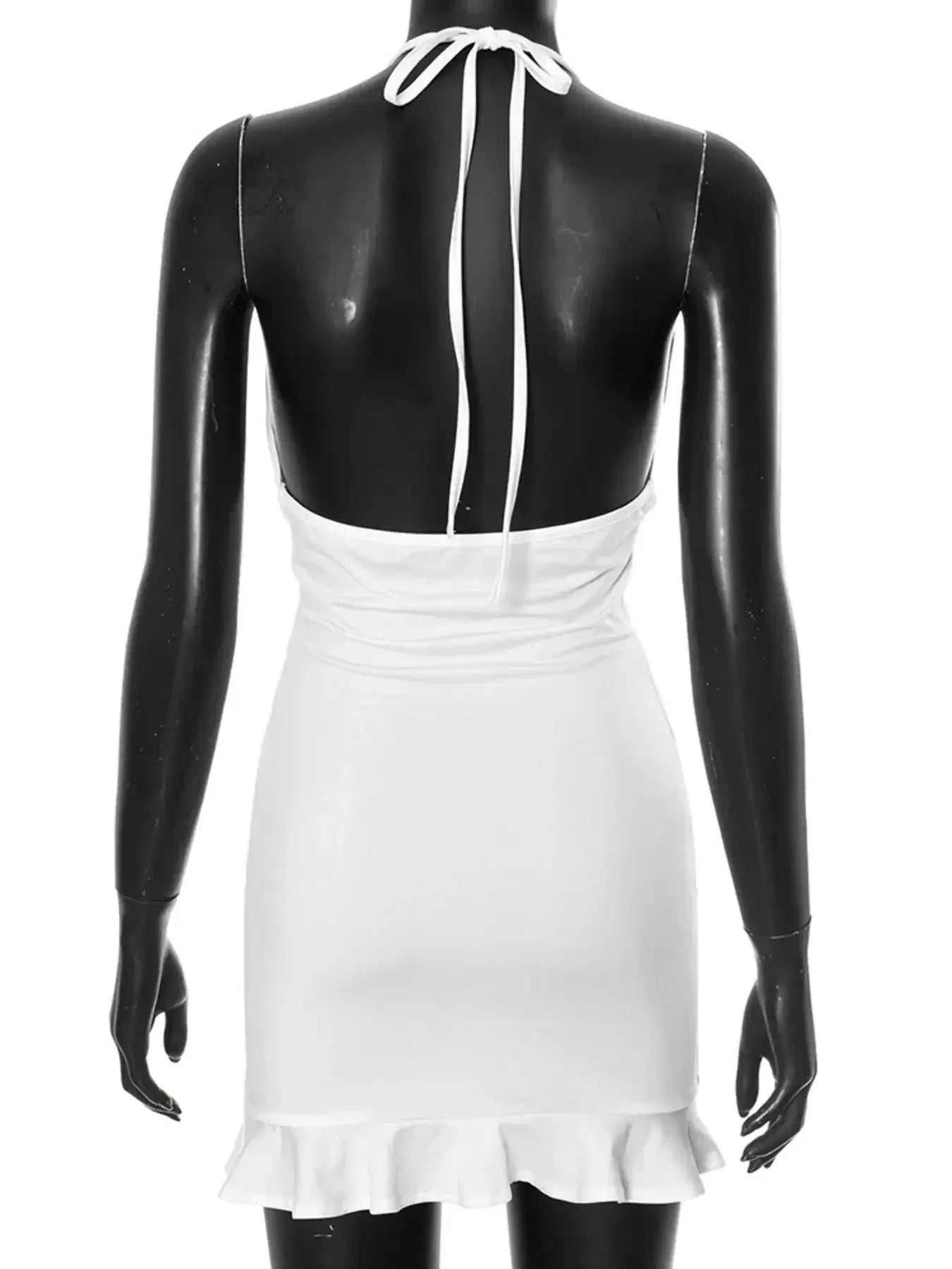 Ruffled Hem Halter Neck Mini Dress | Sugarz Chique Boutique