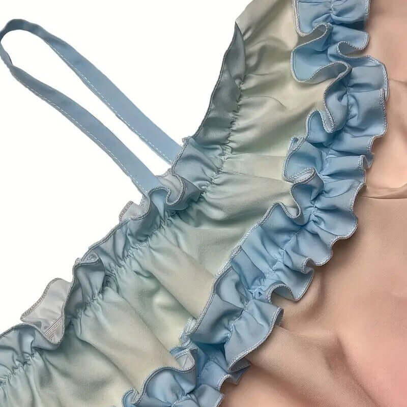 shoulder ruffle long sleeve blouse