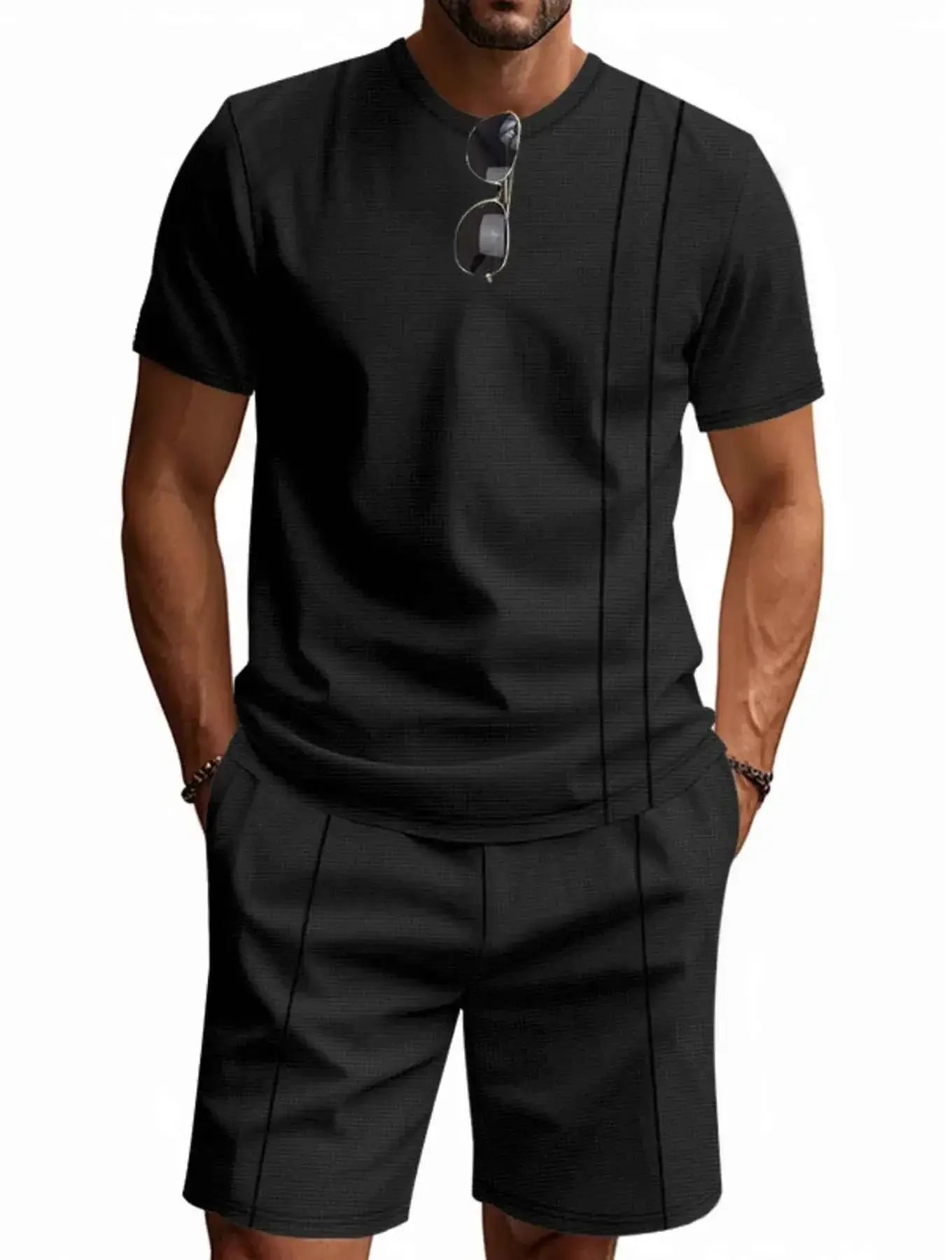 Men's Full Size Round Neck Short Sleeve Top and Shorts Set Plus Size | Sugarz Chique Boutique