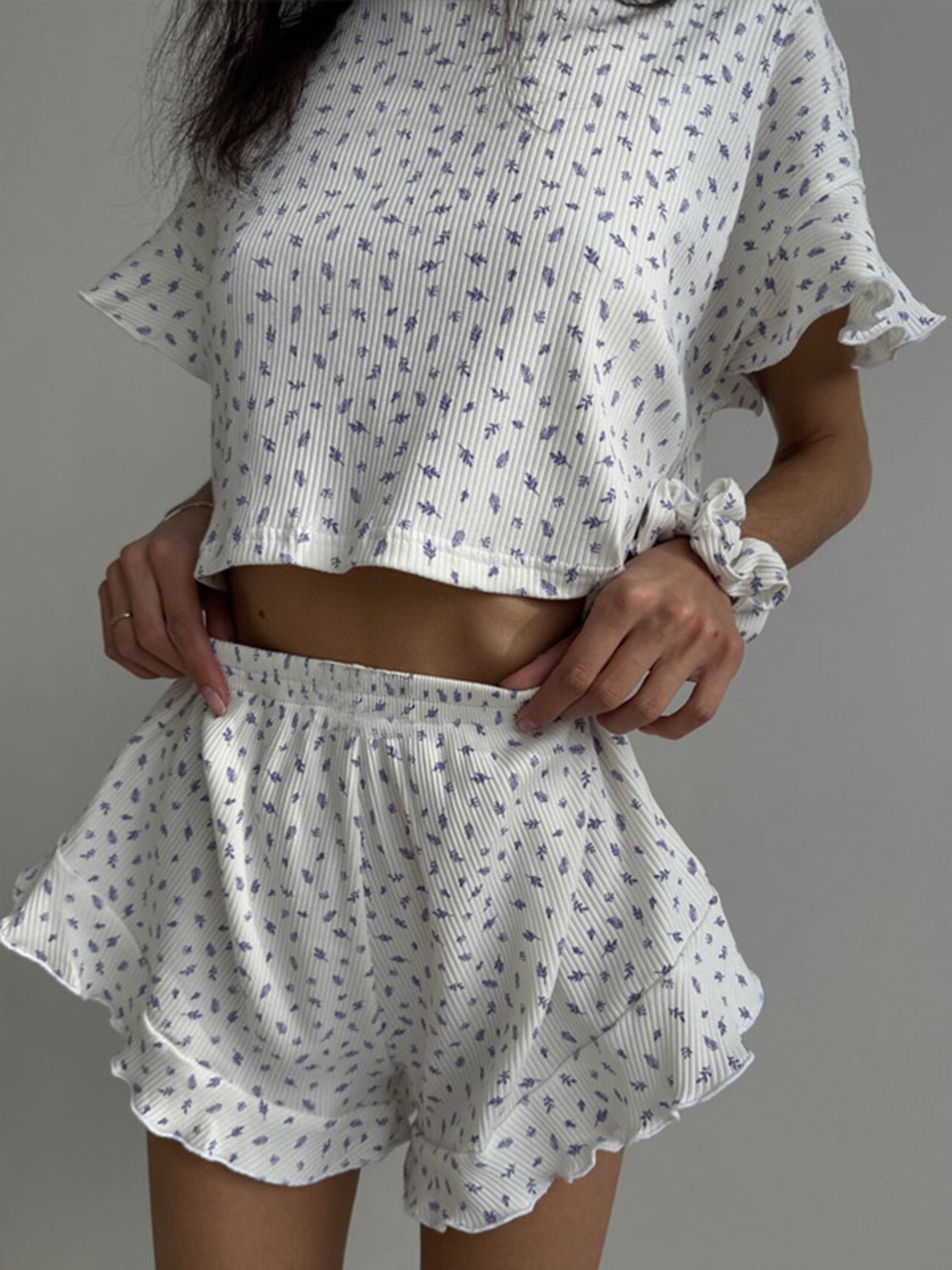 Printed Round Neck Top and Shorts Set | Sugarz Chique Boutique