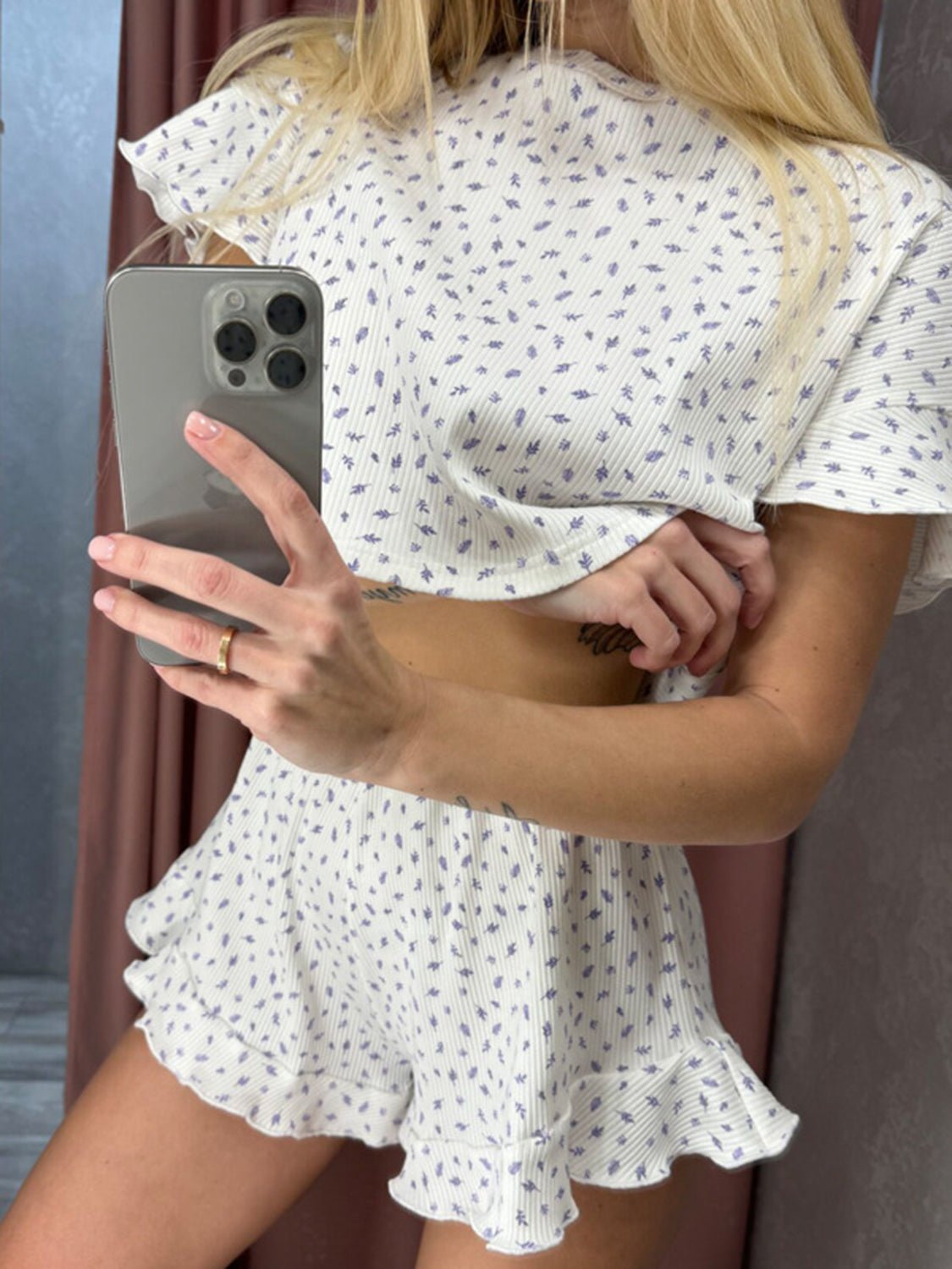 Printed Round Neck Top and Shorts Set | Sugarz Chique Boutique