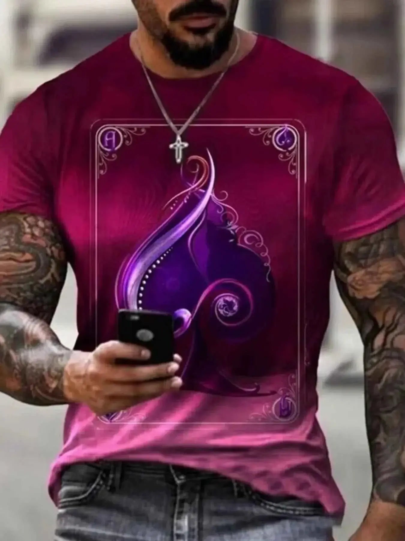 Men's Plus Size Graphic Round Neck Short Sleeve T-Shirt | Sugarz Chique Boutique
