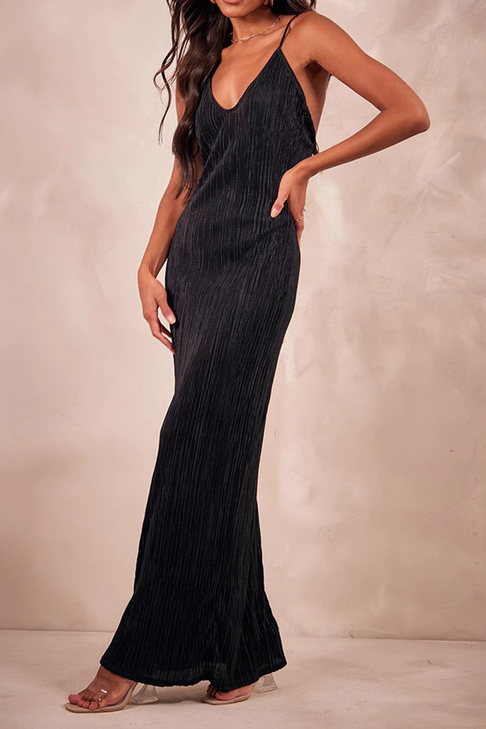 Backless Printed Maxi Cami Dress | Sugarz Chique Boutique