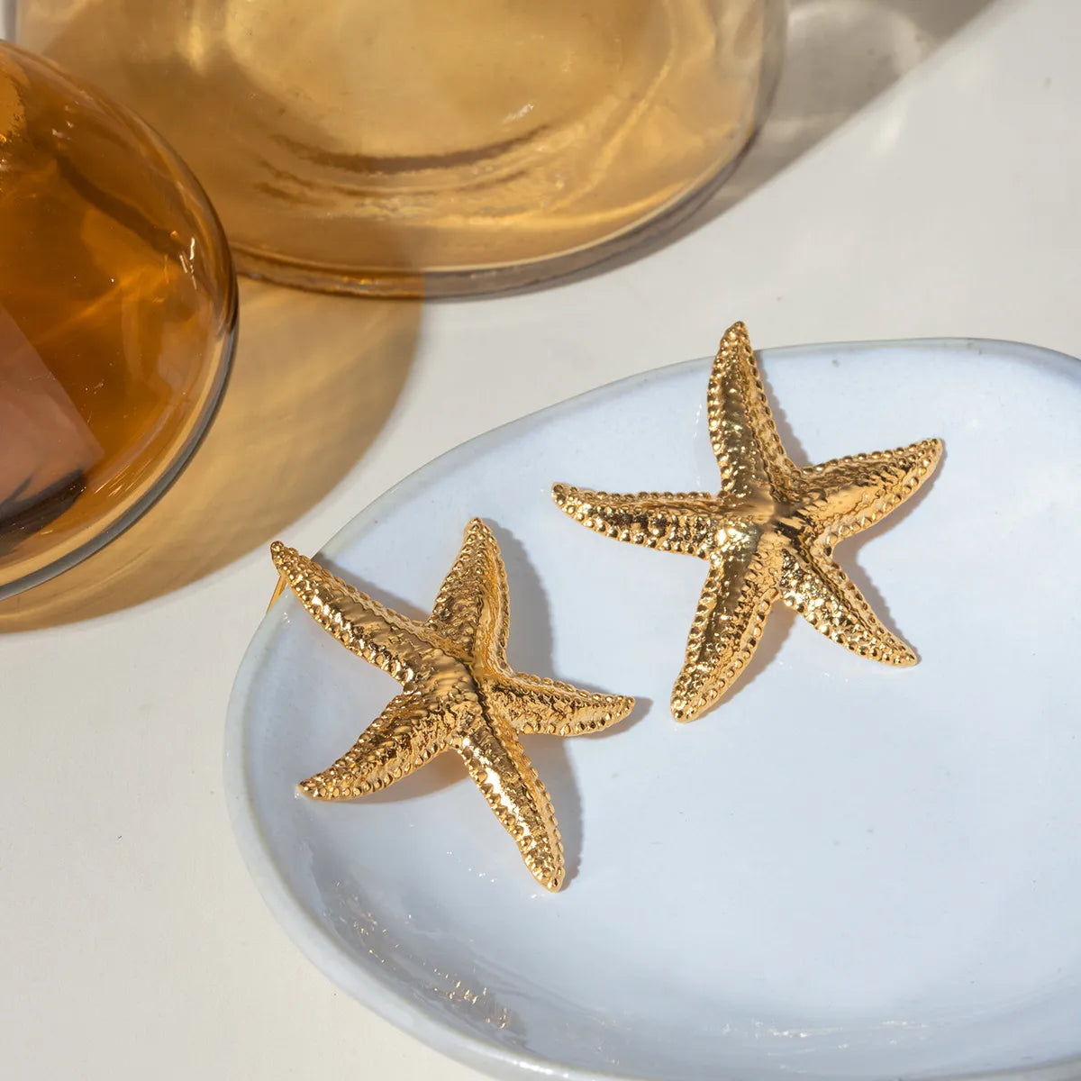 18K Gold-Plated Starfish Stud Earrings - Sugarz Chique Boutique