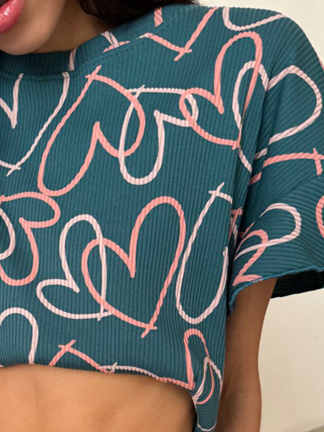Printed Round Neck Top and Shorts Set | Sugarz Chique Boutique