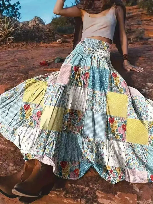 Smocked Waist Printed Maxi Skirt | Sugarz Chique Boutique