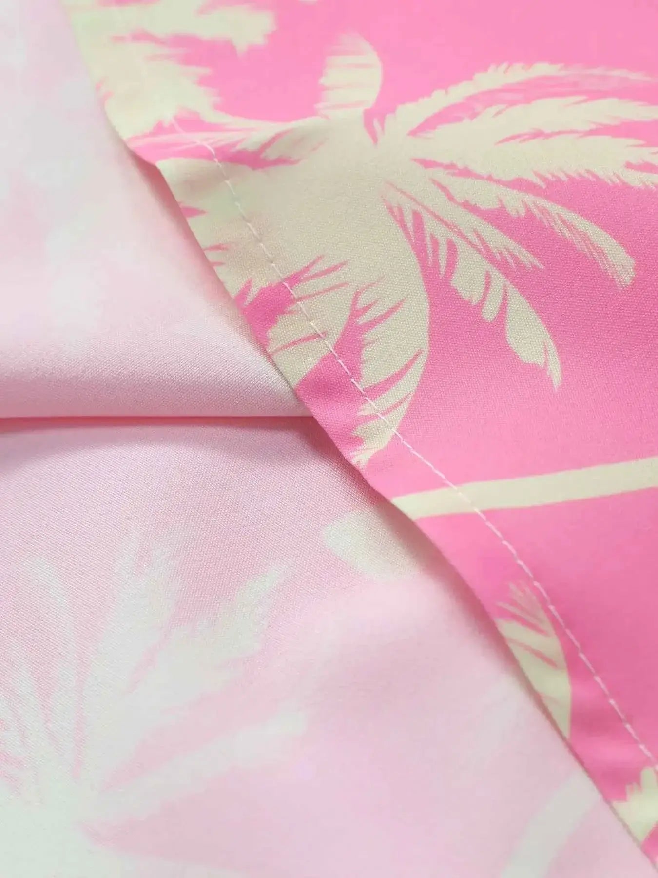Men's Palm Tree Print Top and Shorts Summer Set