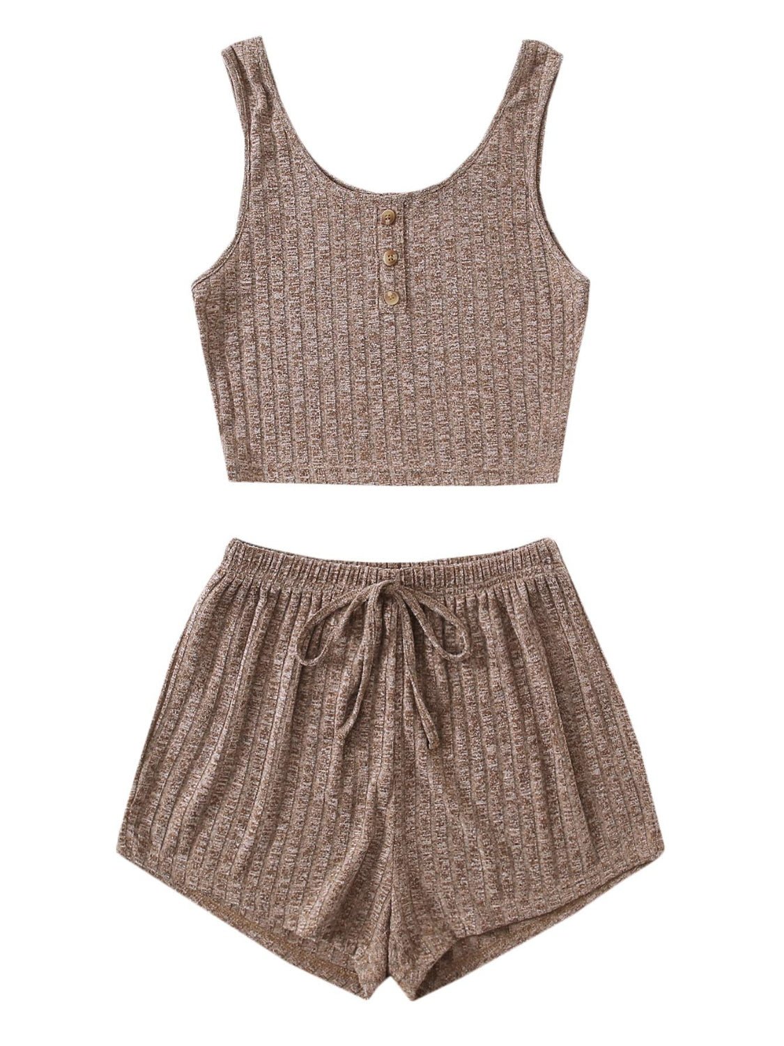 Scoop Neck Top and Shorts Lounge Set | Sugarz Chique Boutique