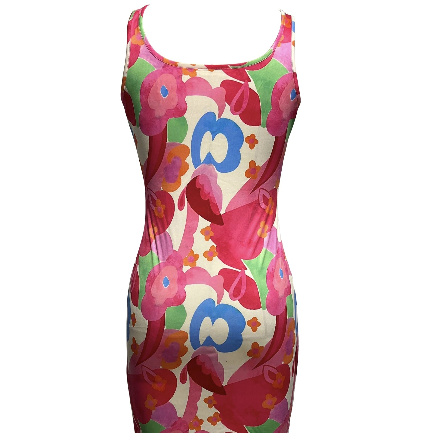Ladies' Casual Printed Dress With Waist Cinching To Show Off Figure, U-neck Vest, Hip Hugging Dress - Sugarz Chique Boutique