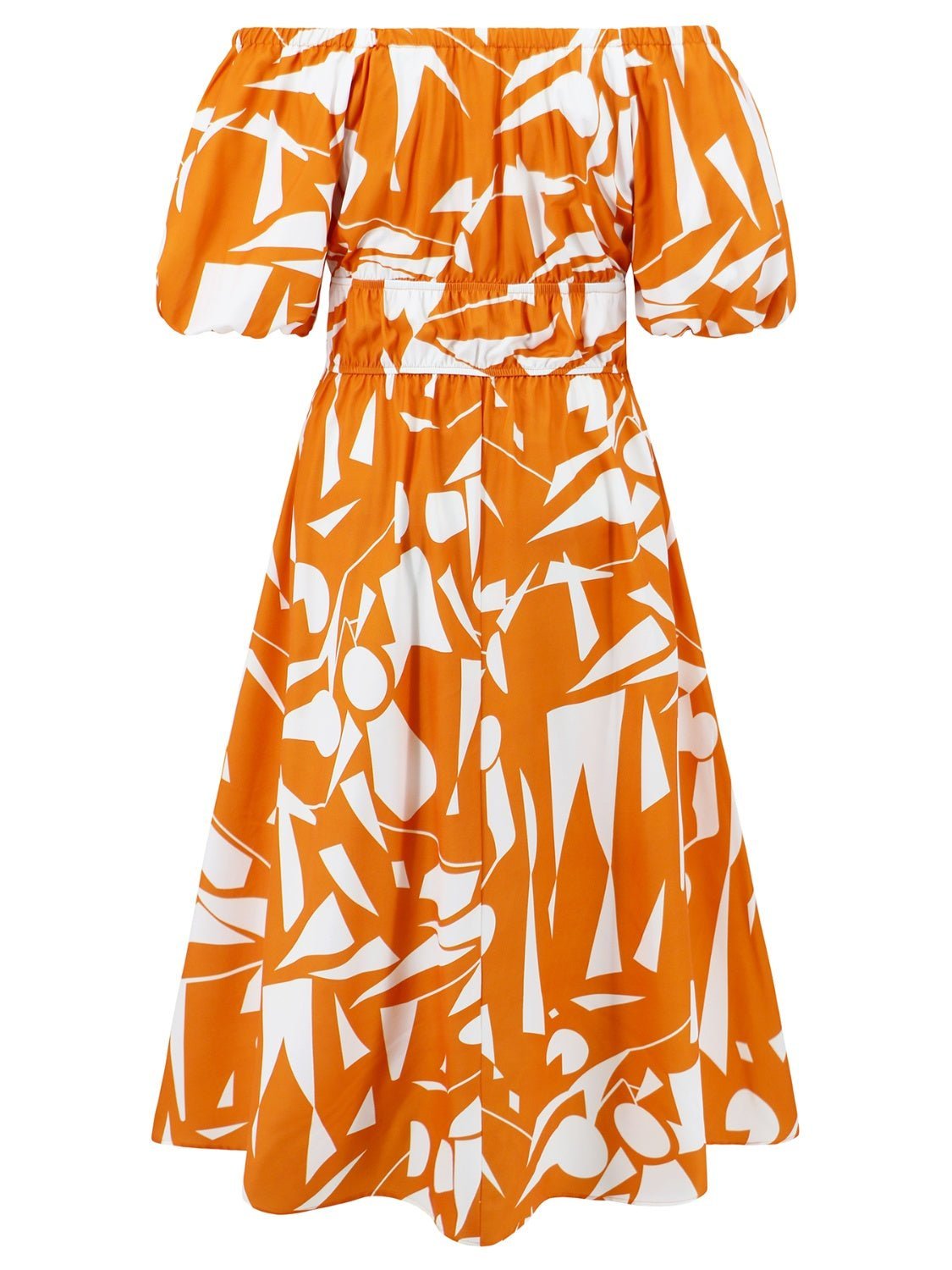 Printed Off-Shoulder Balloon Sleeve Dress | Sugarz Chique Boutique