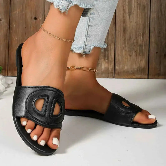 Open Toe Flats Sandals | Sugarz Chique Boutique