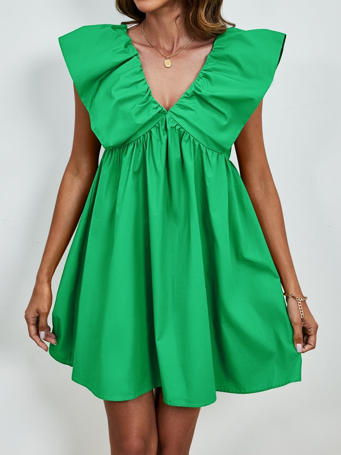 V-Neck Cap Sleeve Mini Dress | Sugarz Chique Boutique