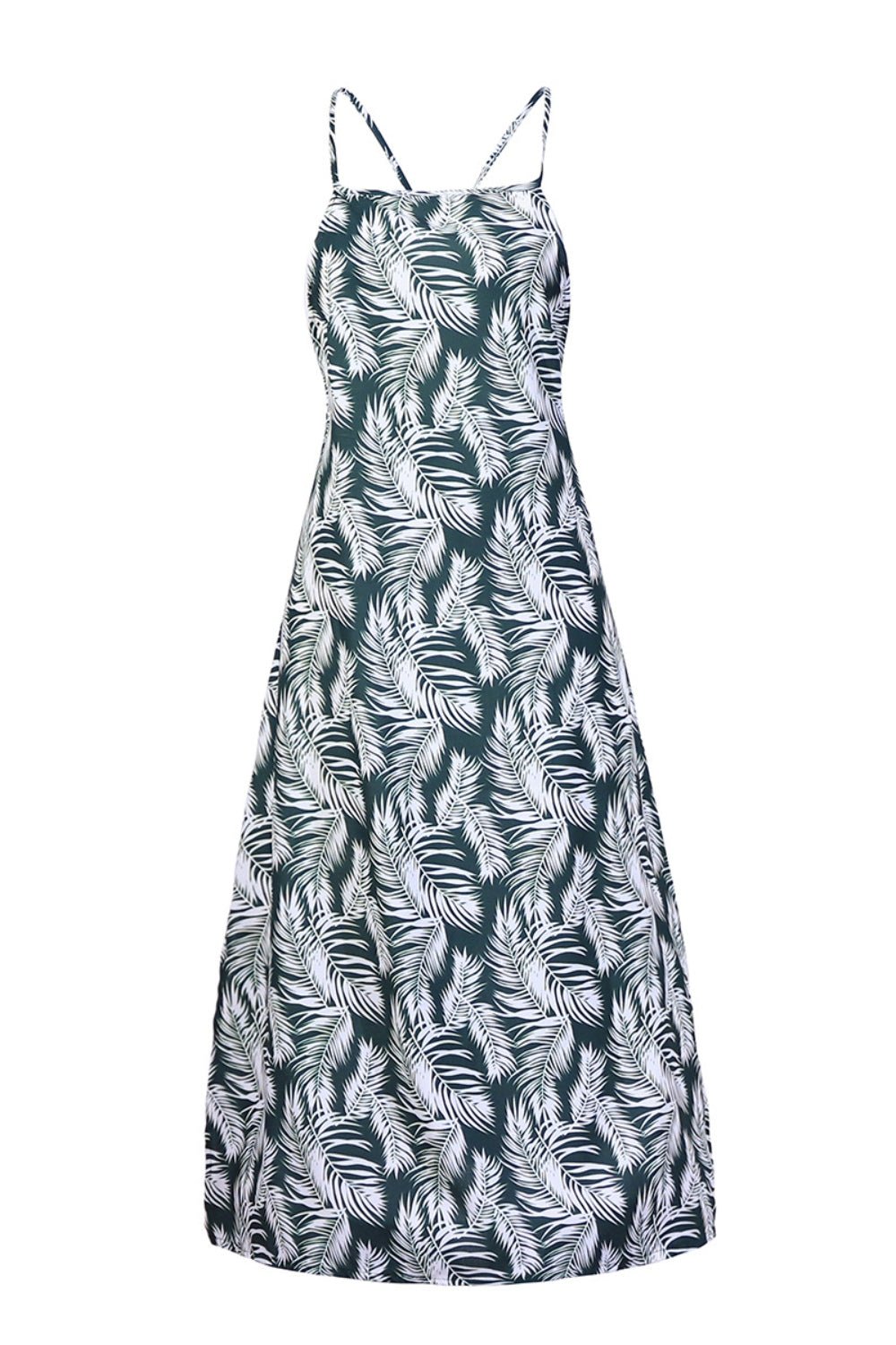 Slit Crisscross Printed Sleeveless Cami Dress | Sugarz Chique Boutique