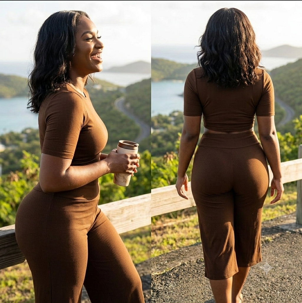 Flared Capri Pants and Top Set