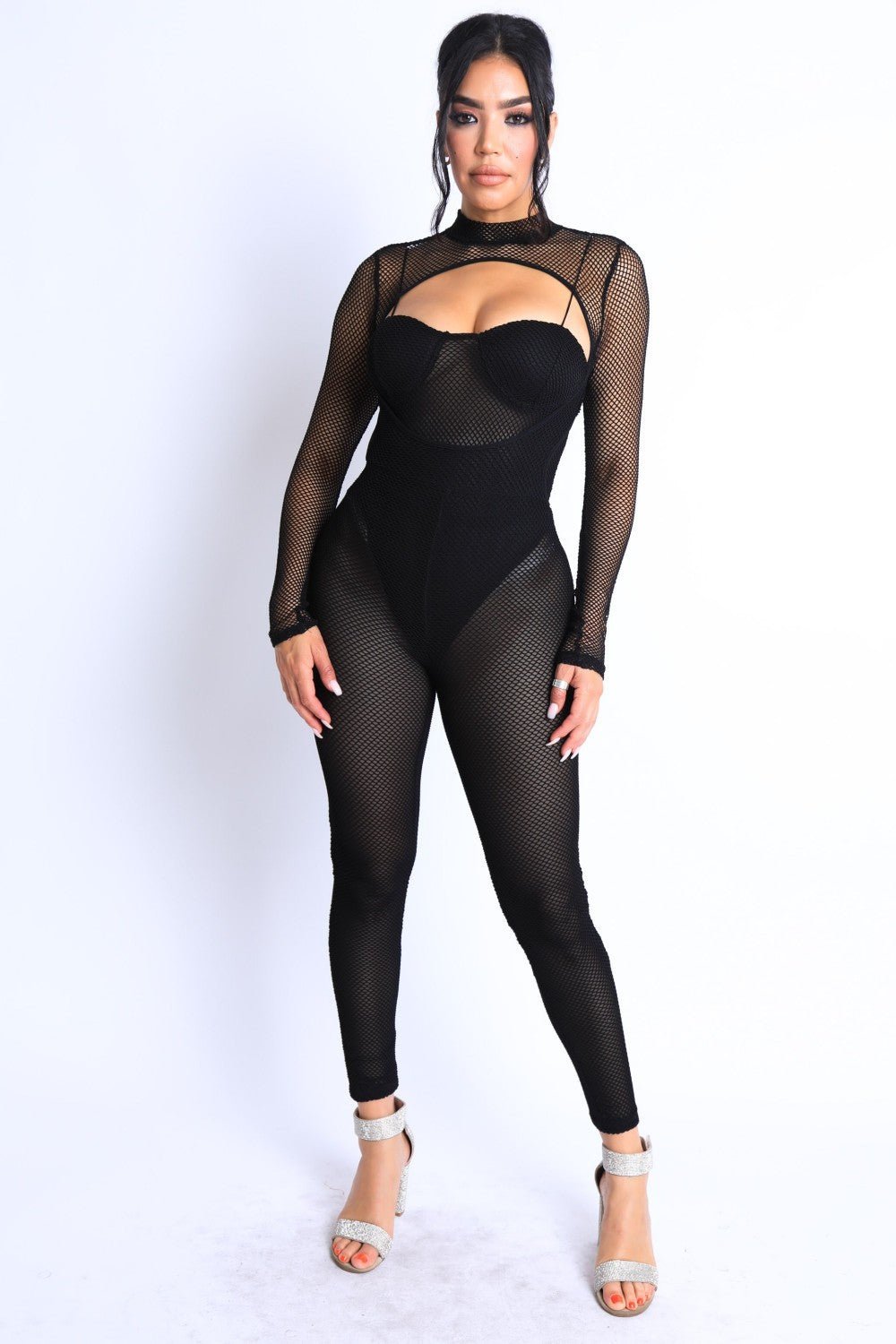 Mesh Crop Jumpsuit Set | Sugarz Chique Boutique