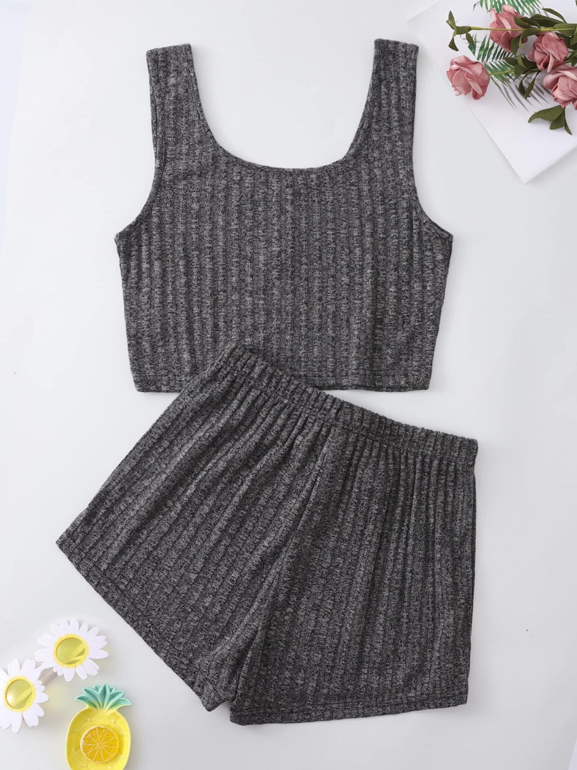 Scoop Neck Top and Shorts Lounge Set | Sugarz Chique Boutique