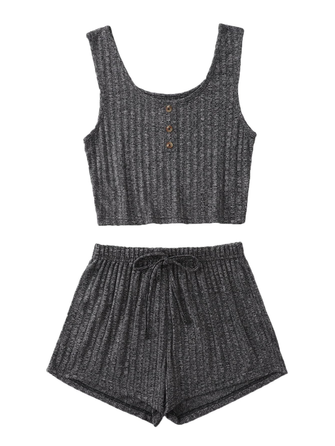 Scoop Neck Top and Shorts Lounge Set | Sugarz Chique Boutique