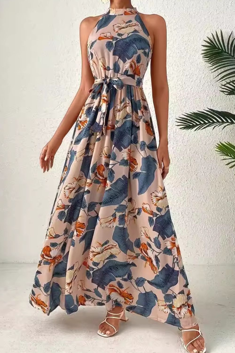 Tied Slit Floral Sleeveless Dress | Sugarz Chique Boutique