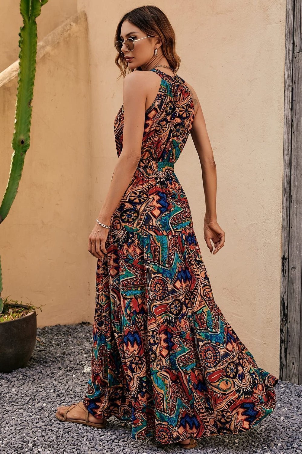 Tied Slit Floral Sleeveless Dress | Sugarz Chique Boutique