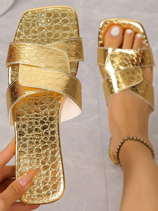 Cutout Open Toe Flats Slippers | Sugarz Chique Boutique