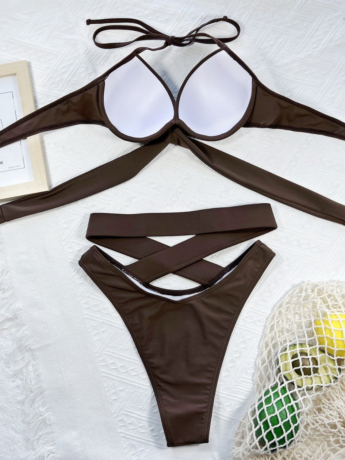 Crisscross Halter Neck Bikini Set | Sugarz Chique Boutique