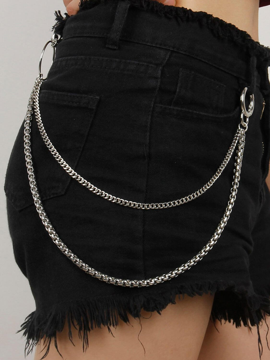 Double - Layered Metal Chain Belt - Sugarz Chique Boutique
