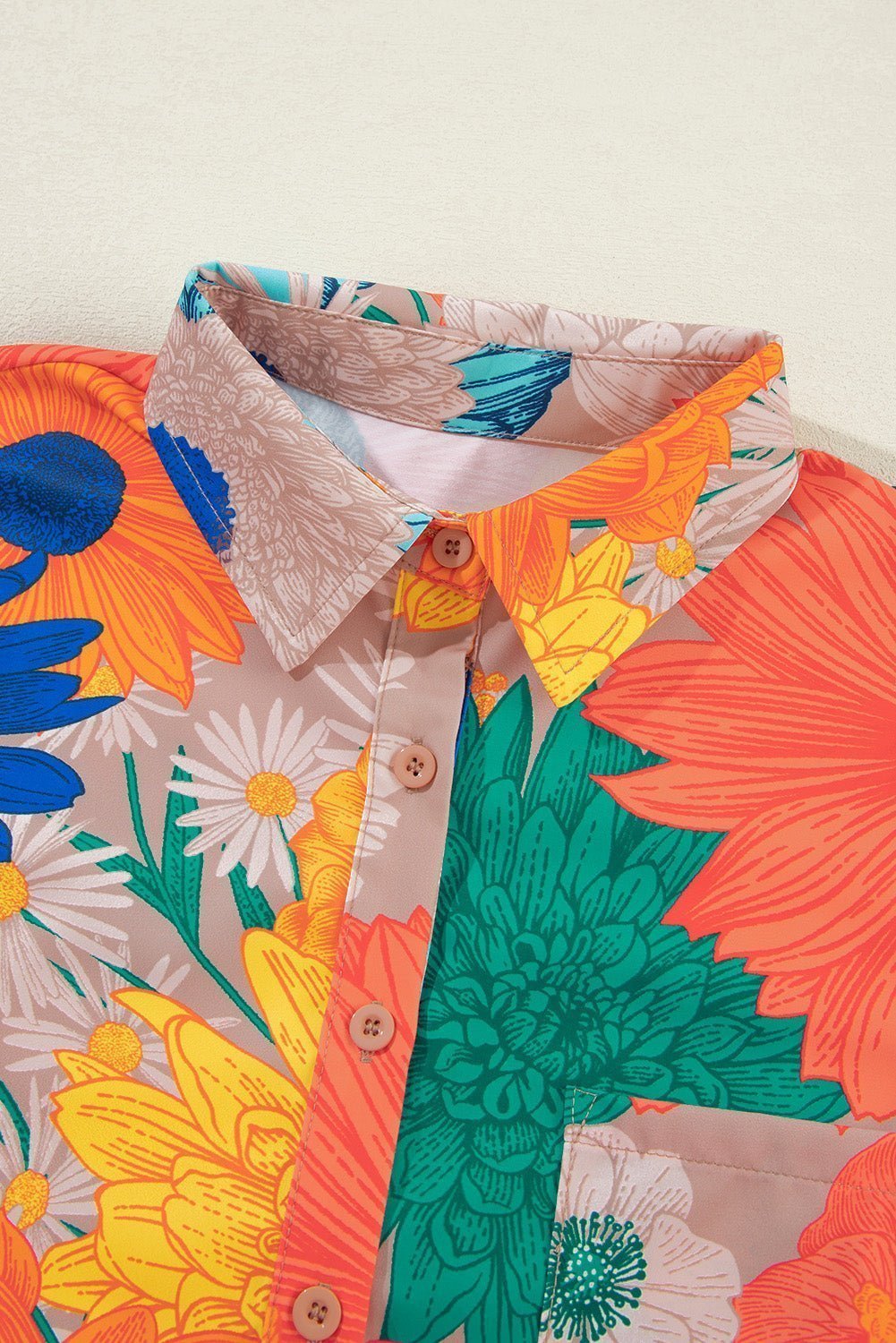 Printed Button Up Long Sleeve Top and Shorts Set | Sugarz Chique Boutique