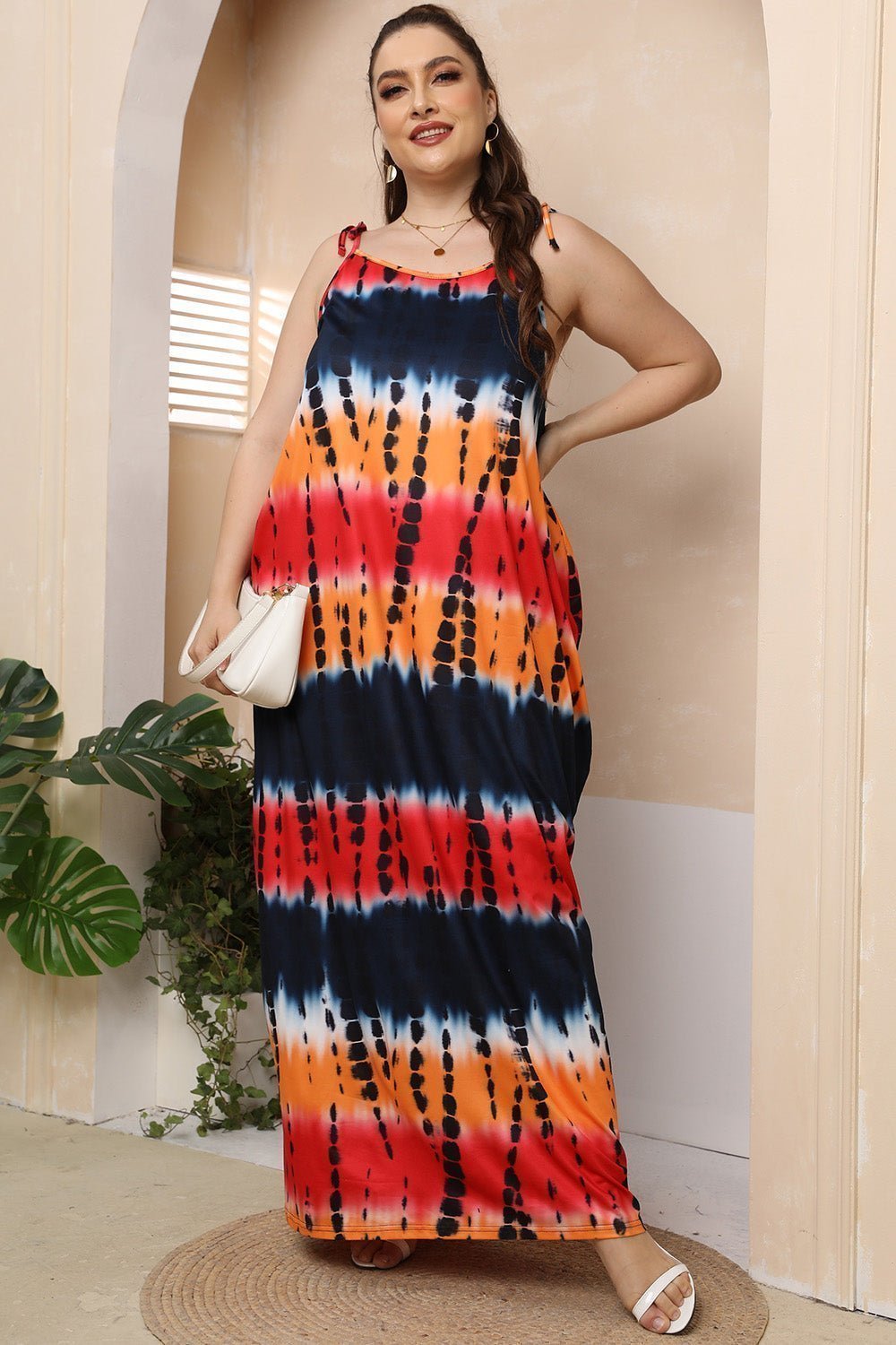 Plus Size Tie-Shoulder Maxi Dress | Sugarz Chique Boutique