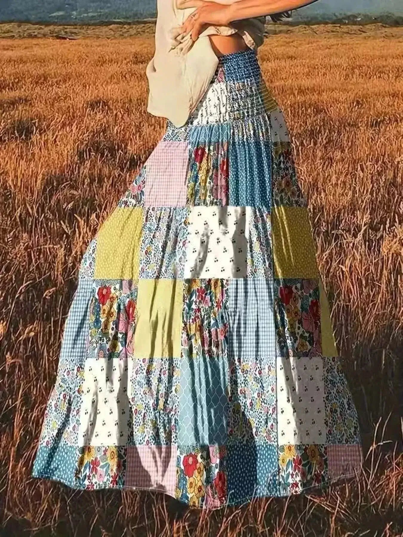 Smocked Waist Printed Maxi Skirt | Sugarz Chique Boutique