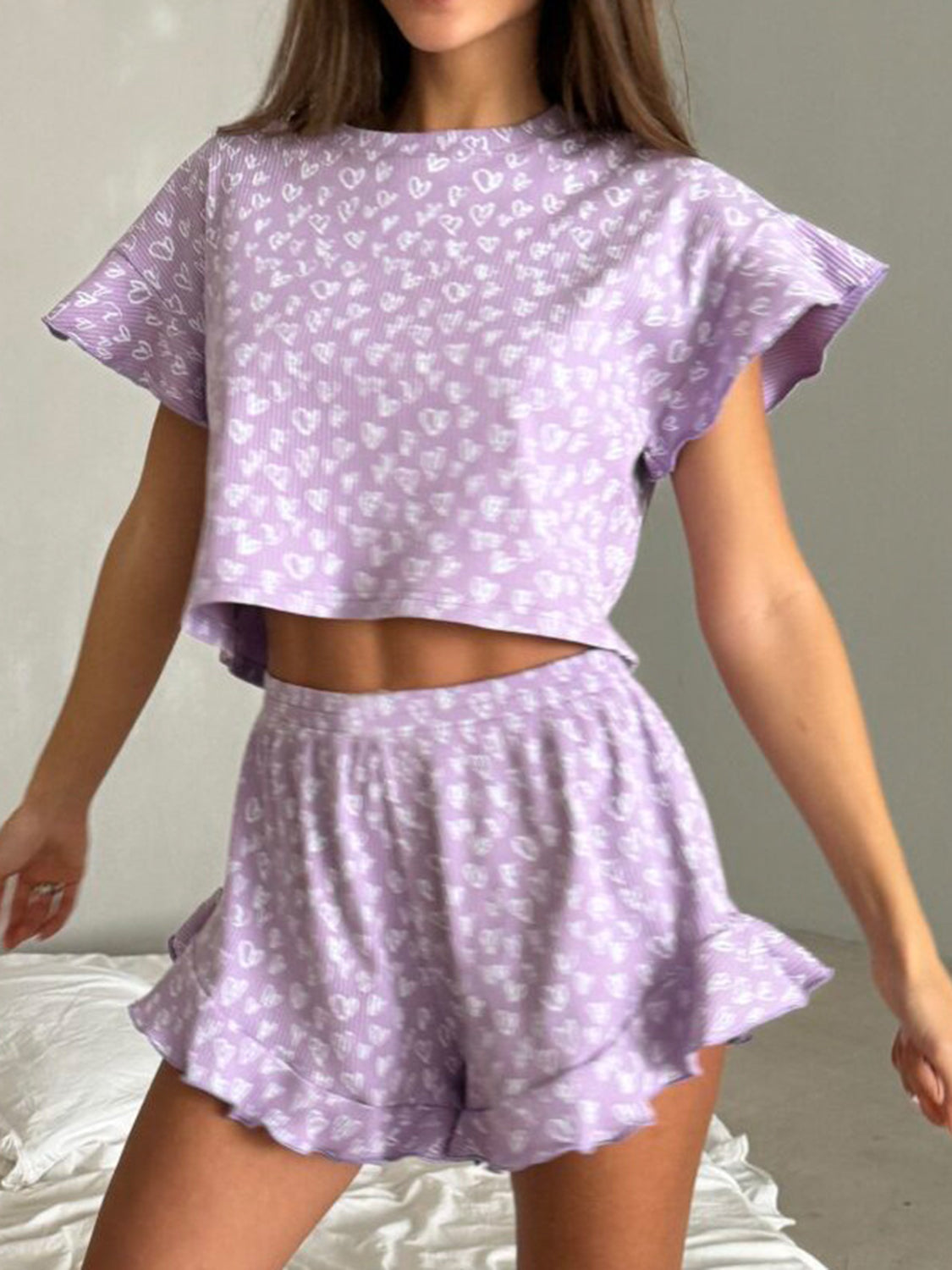 Printed Round Neck Top and Shorts Set | Sugarz Chique Boutique