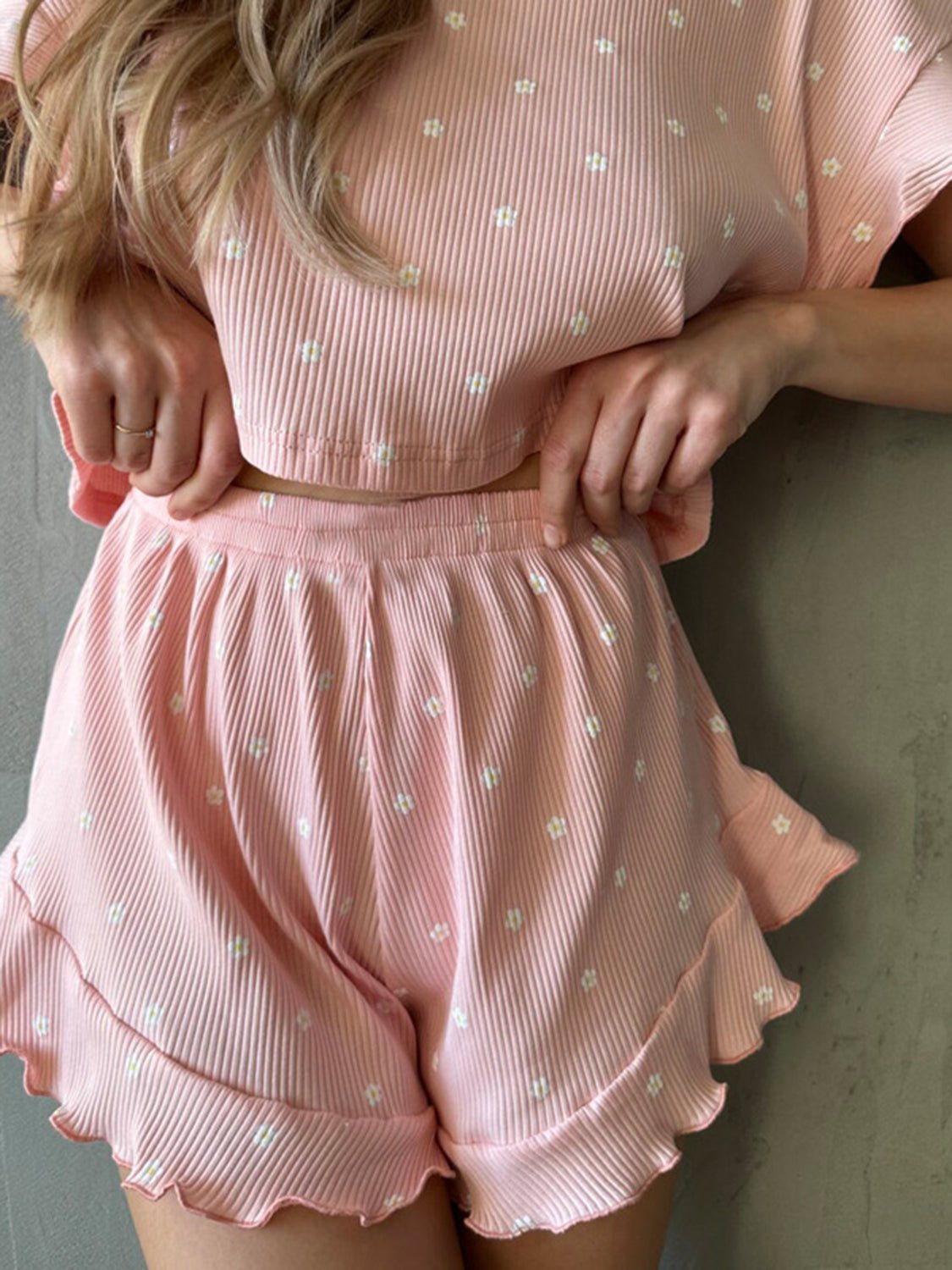 Printed Round Neck Top and Shorts Set | Sugarz Chique Boutique