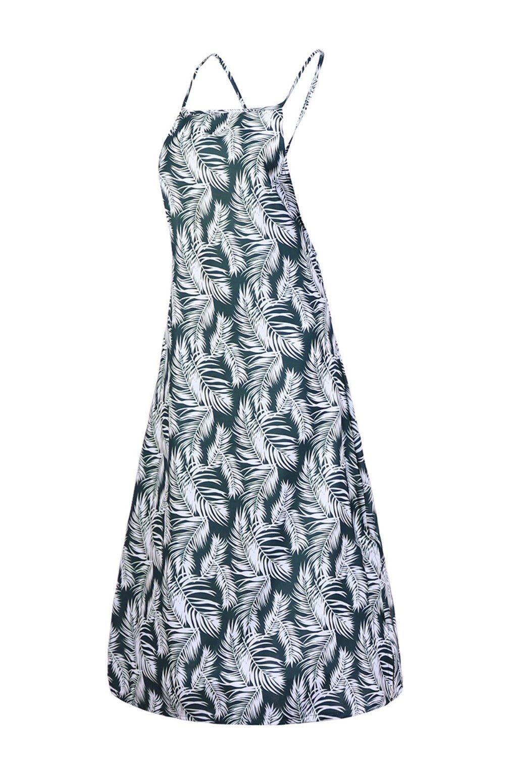 Slit Crisscross Printed Sleeveless Cami Dress | Sugarz Chique Boutique