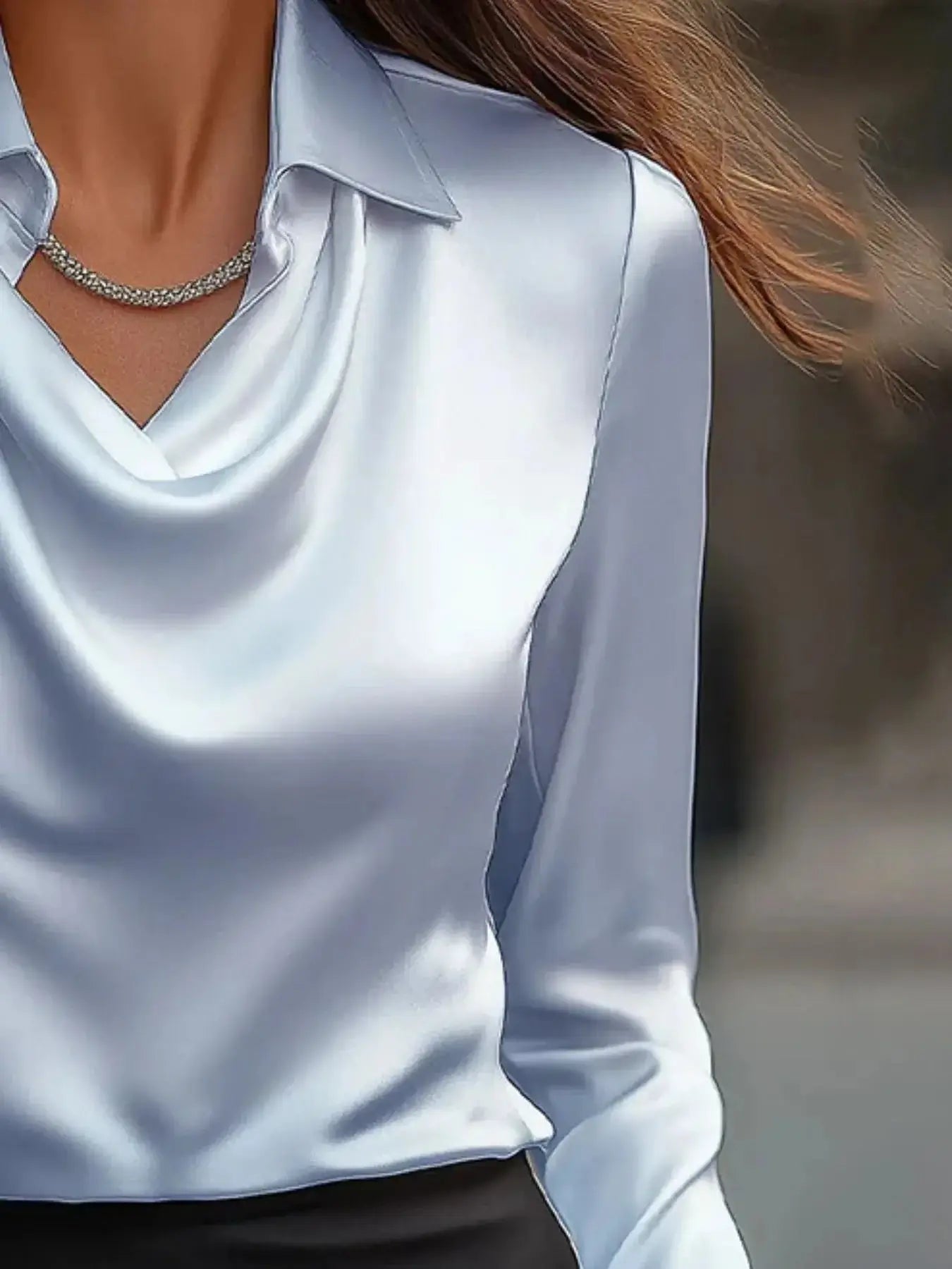 Full Size Long Sleeve Blouse with Collar Plus Size - Sugarz Chique Boutique