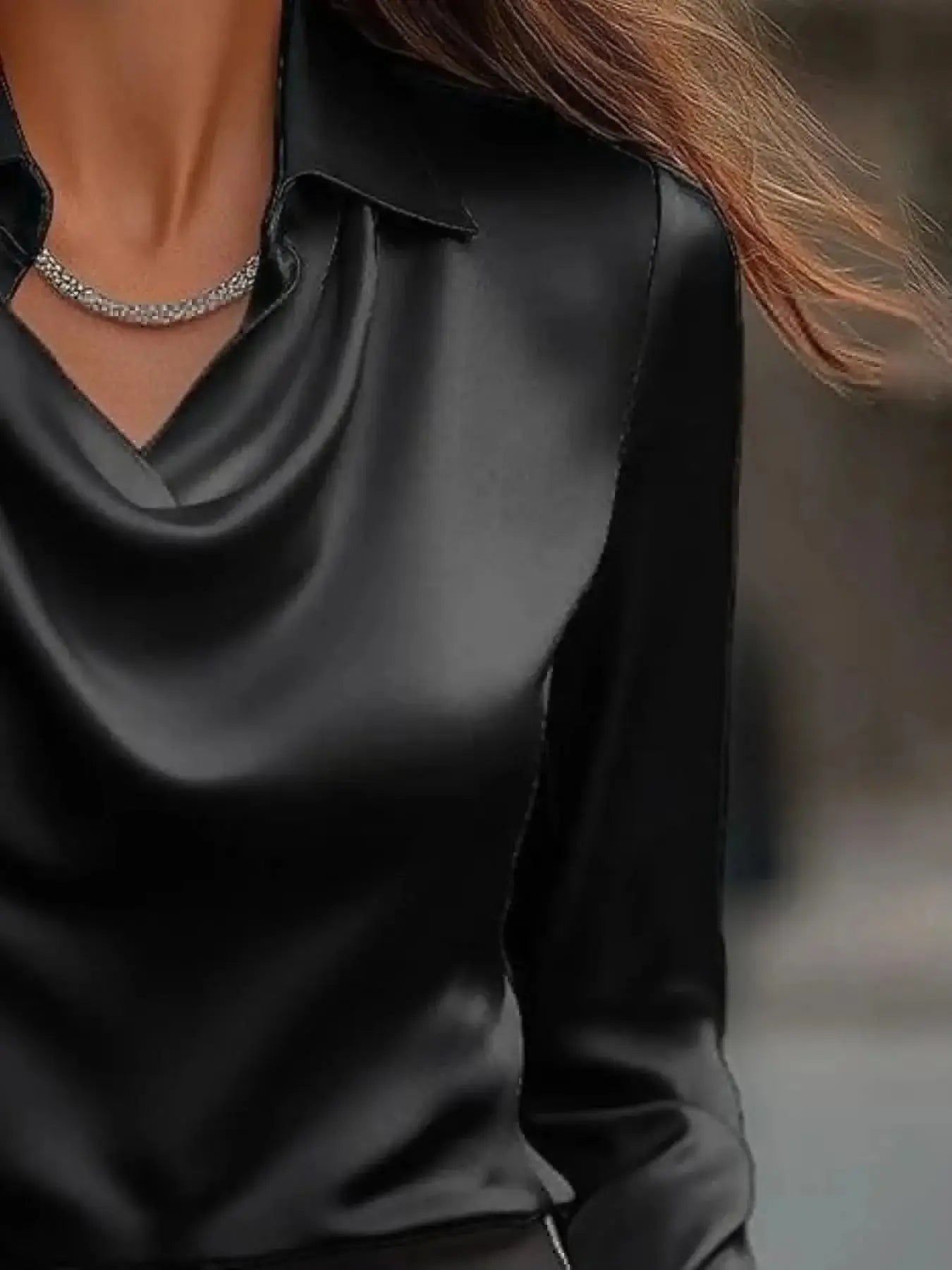 Full Size Long Sleeve Blouse with Collar Plus Size - Sugarz Chique Boutique
