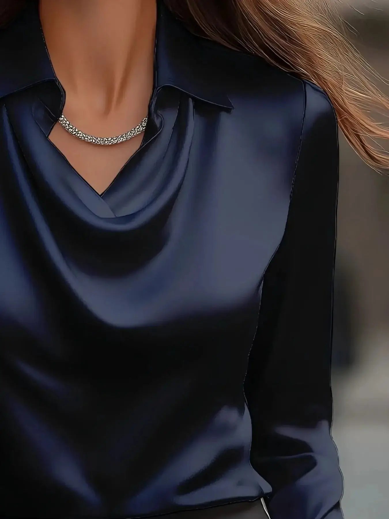 Full Size Long Sleeve Blouse with Collar Plus Size - Sugarz Chique Boutique