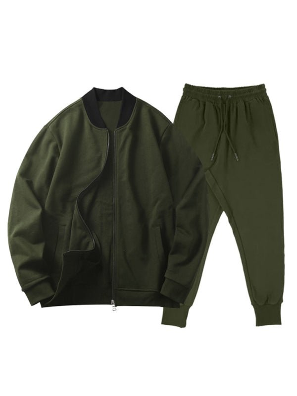 Men's new casual solid color baseball collar jacket suit | Sugarz Chique Boutique
