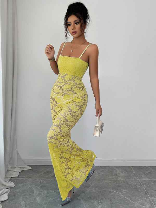 suspender hollow dress | Sugarz Chique Boutique
