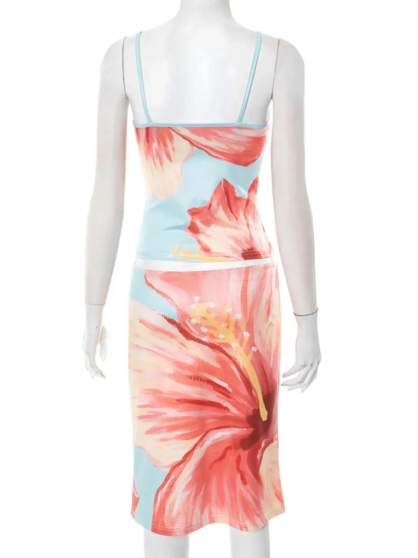 Printed Scoop Neck Cami and Skirt Set - Sugarz Chique Boutique