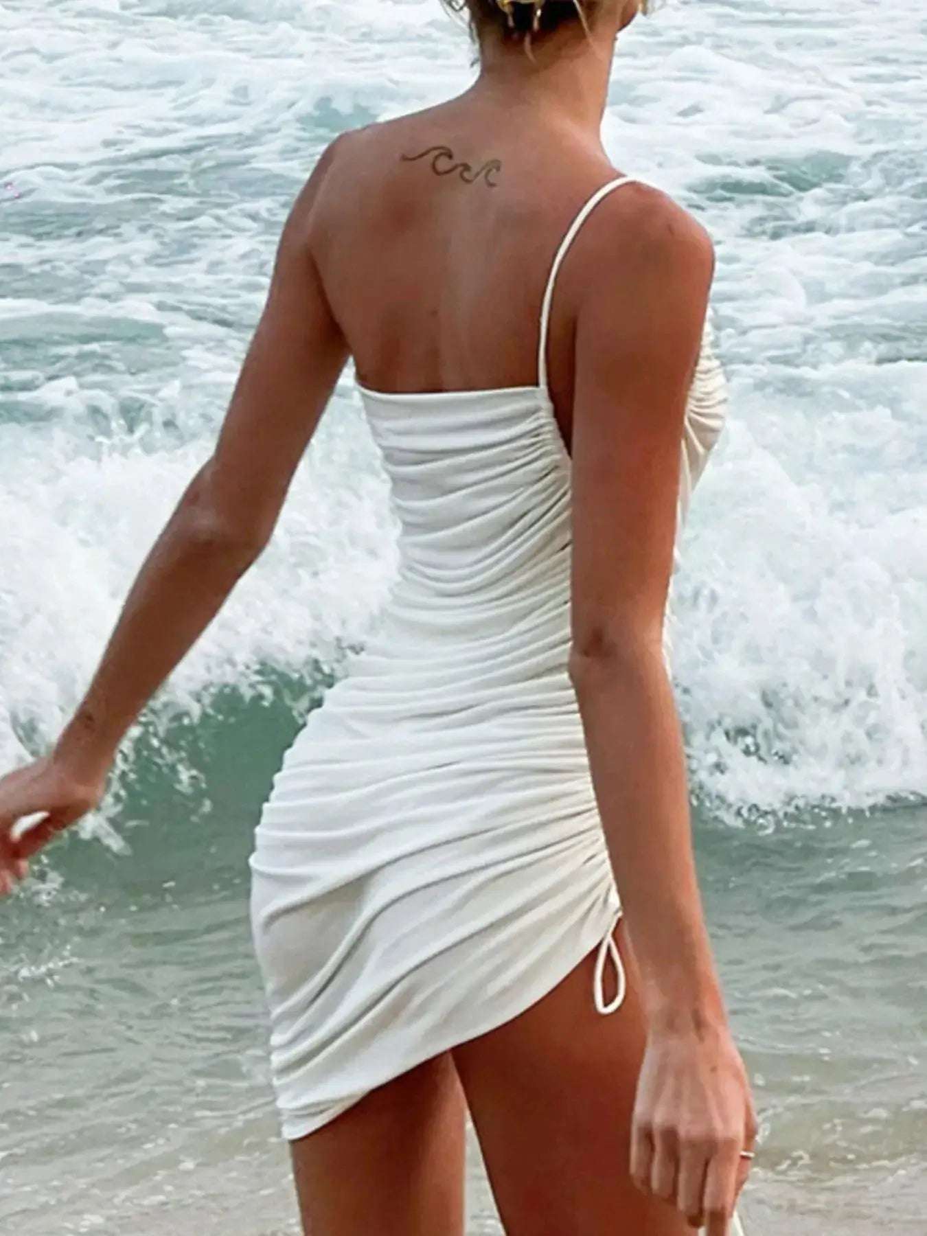 Ruched One Shoulder Mini Dress | Sugarz Chique Boutique