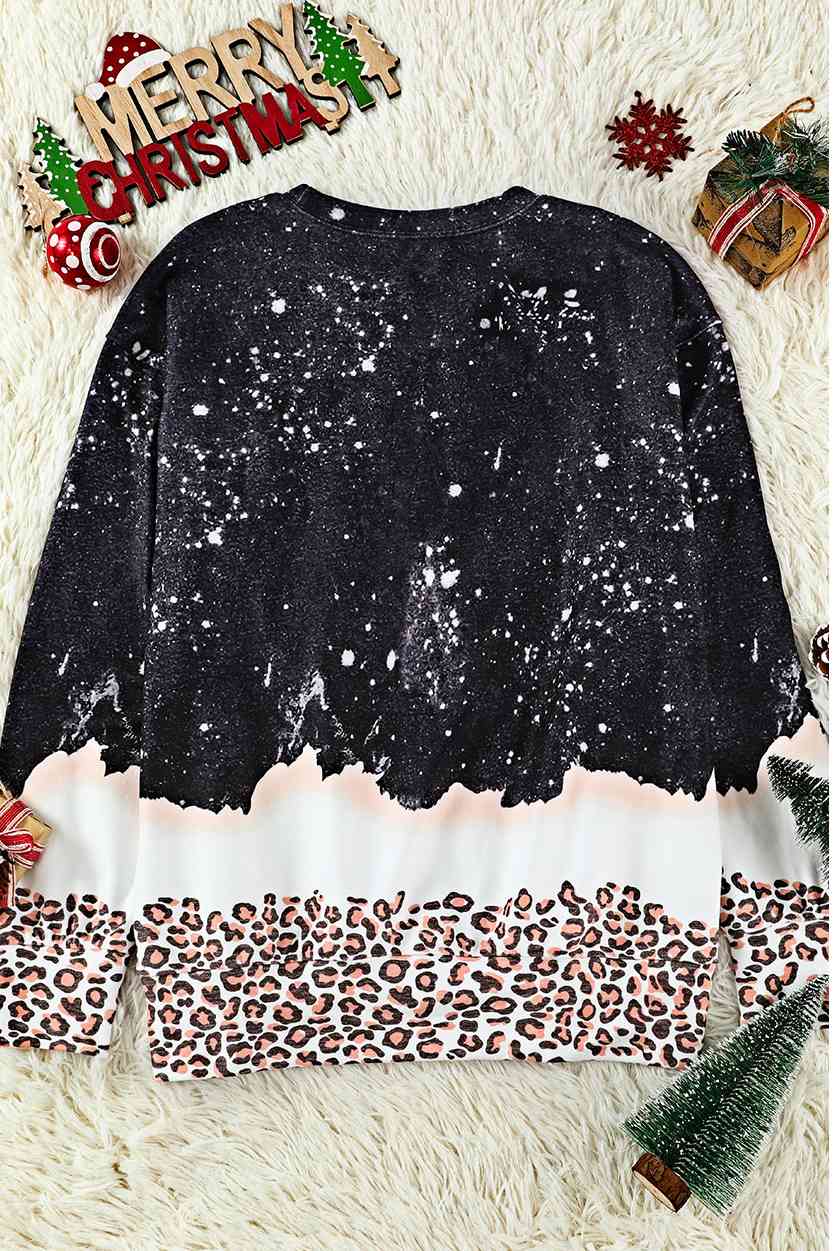 LET IT SNOW Graphic Leopard Sweatshirt | Sugarz Chique Boutique