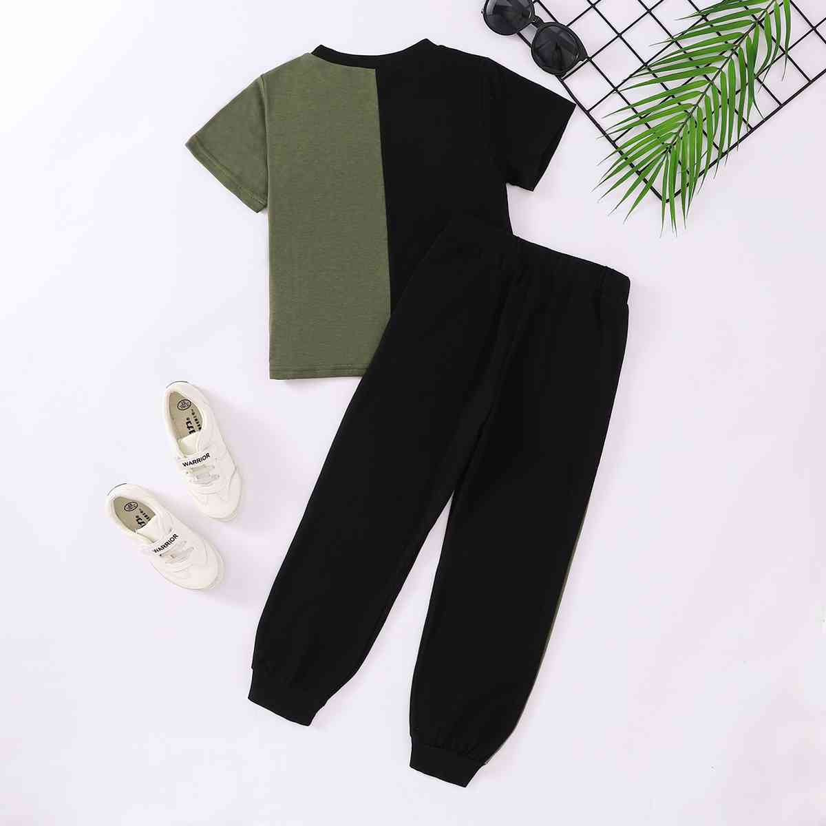 NICE Contrast Tee and Pants Set | Sugarz Chique Boutique