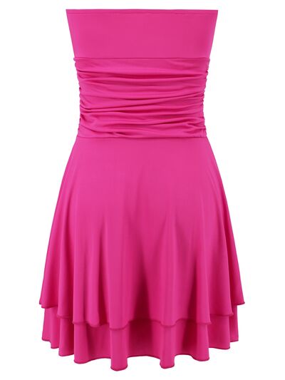 Ruched Layered Tube Mini Dress | Sugarz Chique Boutique