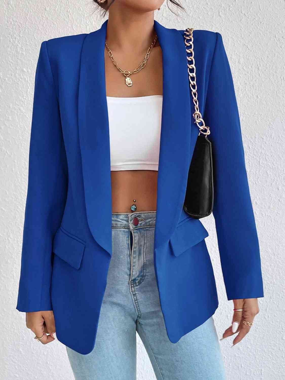 Shawl Collar Long Sleeve Blazer | Sugarz Chique Boutique