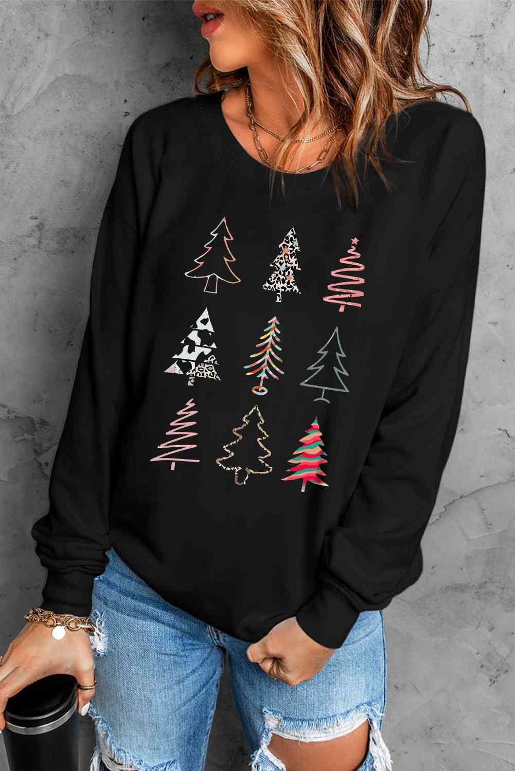 Chrismas Tree Graphic Sweatshirt | Sugarz Chique Boutique