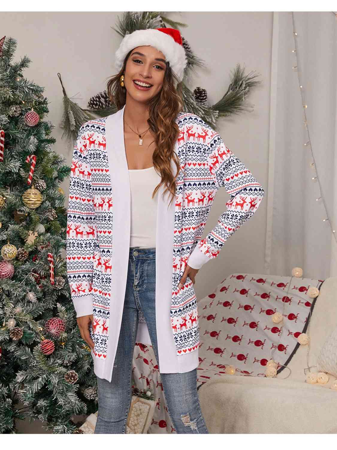 Christmas Open Front Cardigan | Sugarz Chique Boutique