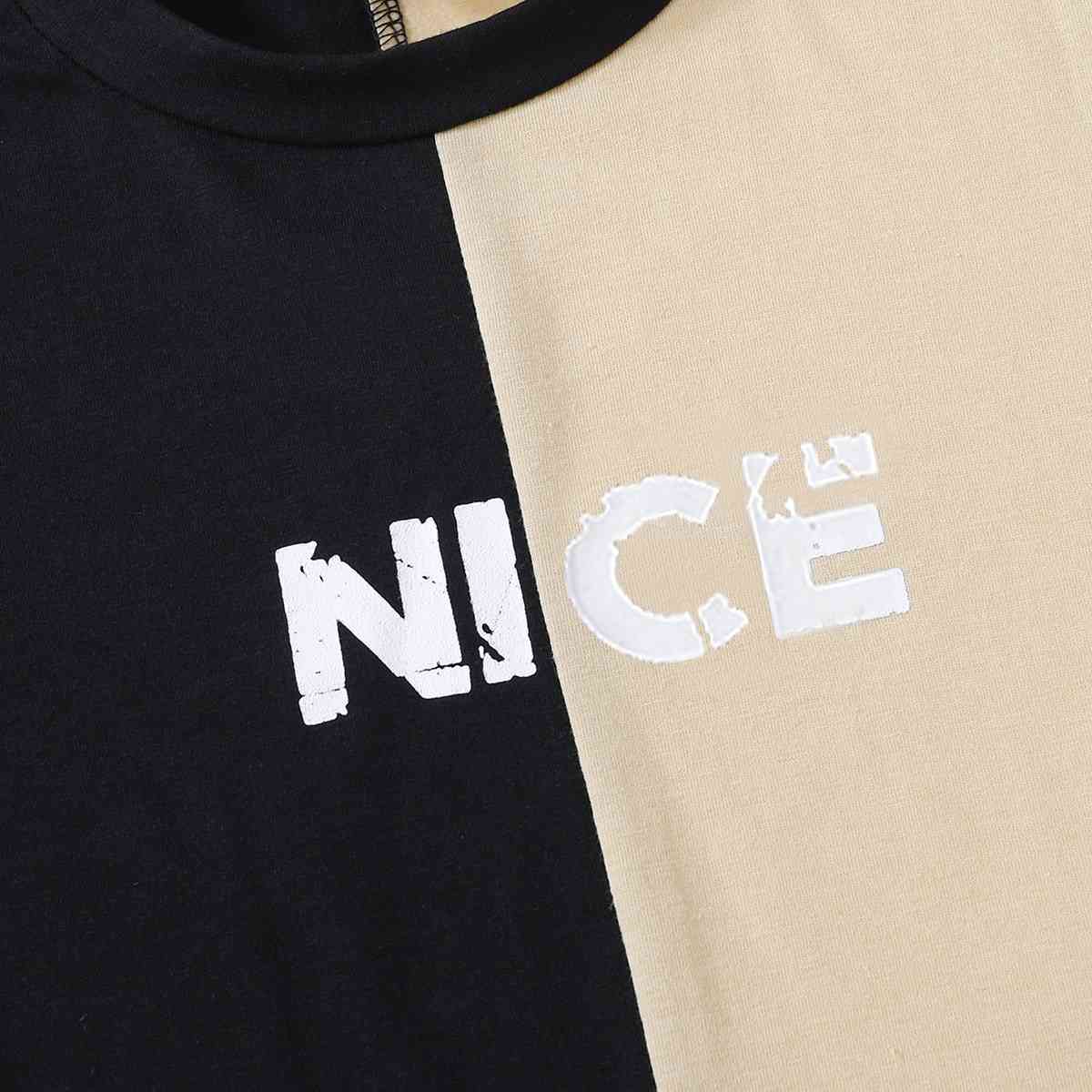 NICE Contrast Tee and Pants Set | Sugarz Chique Boutique